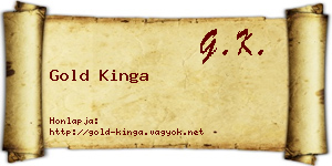 Gold Kinga névjegykártya